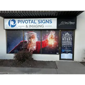 Pivotal Signs and Imaging Christmas window display